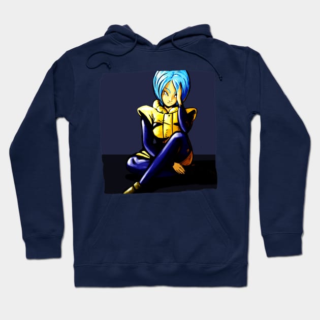 The Blue Haired Genius Hoodie by BaconBabyArt